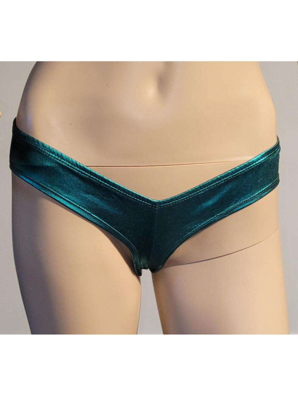 Women PVC Green Cheekster Panty Stretch Briefs Size Small  SL11003-4